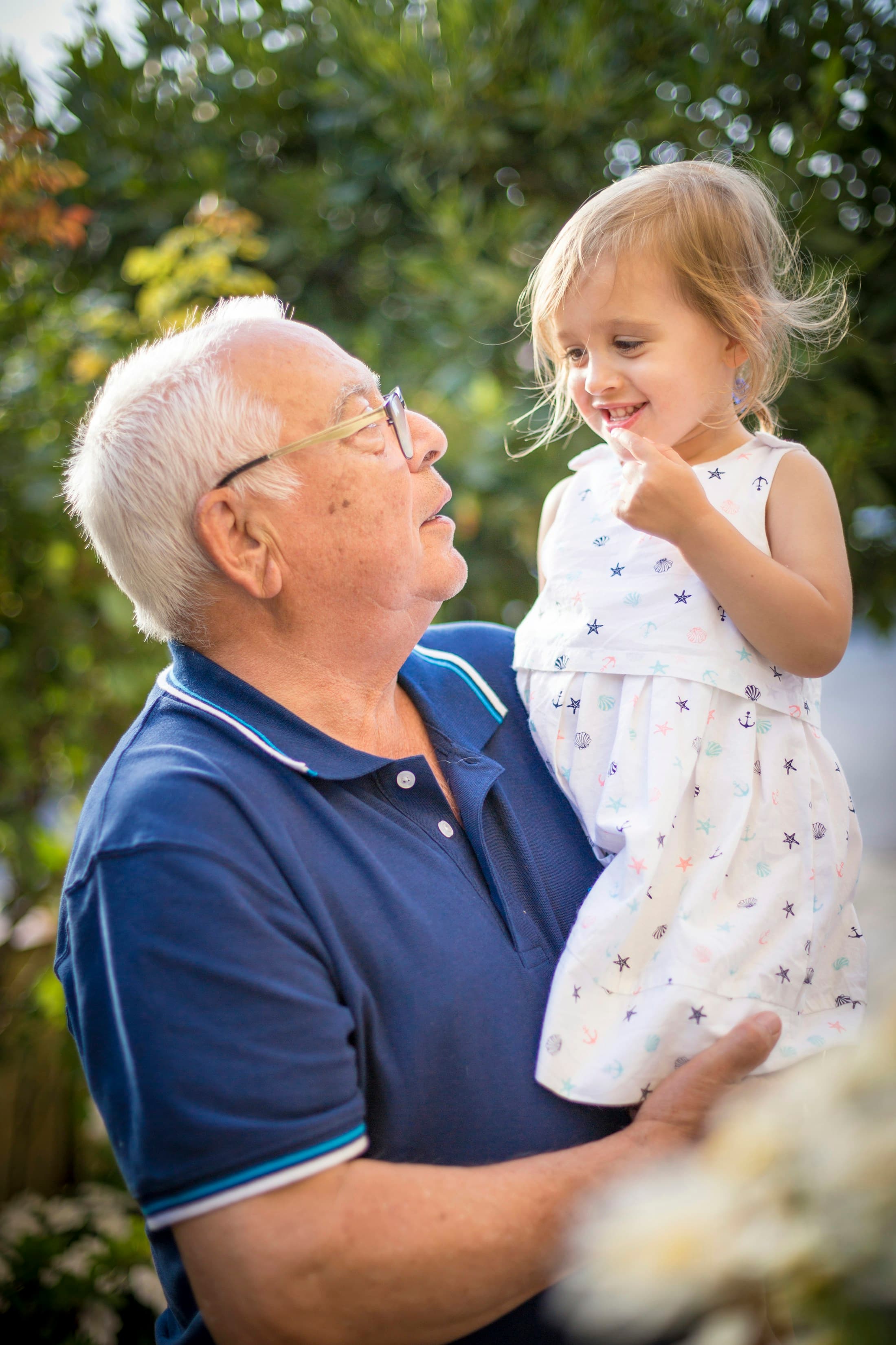 An older family member in a warm family moment